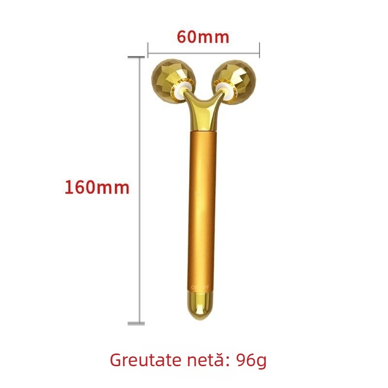 Dispozitiv facial pentru modelare cu roller 3D, vibrație electrică, corp din aliaj de zinc