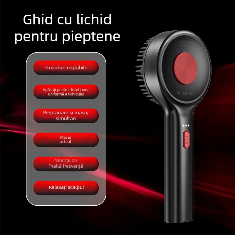 Pieptene pentru creșterea părului cu lumină roșie, masaj scalp și aplicator de medicamente – Model DYS001, Specificația 001, Potrivit tuturor