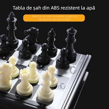 Set de șah pentru copii cu piese magnetice și tablă (Material: plastic; Piese magnetice; Include tablă; Potrivit pentru copii; Tip: șah)