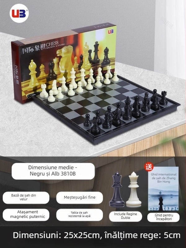Set de șah pentru copii cu piese magnetice și tablă (Material: plastic; Piese magnetice; Include tablă; Potrivit pentru copii; Tip: șah)