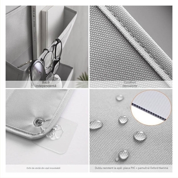 Sac de depozitare pentru perete – din pânză Oxford, modelul 4063, organizator multifuncțional pentru lenjerie, șosete, cosmetică și cărți