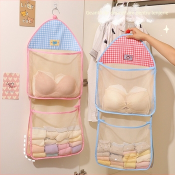 Sac de depozitare pentru lenjerie și șosete, montat pe perete, din poliester, stil desen animat; Brand: Cute and Transparent; Cod produs: Lh126