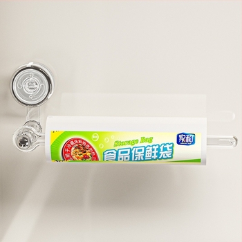 Suport pentru hârtie de bucătărie cu prindere prin aspirație – plastic, pentru role de hârtie, multifuncțional, stil Light Luxury