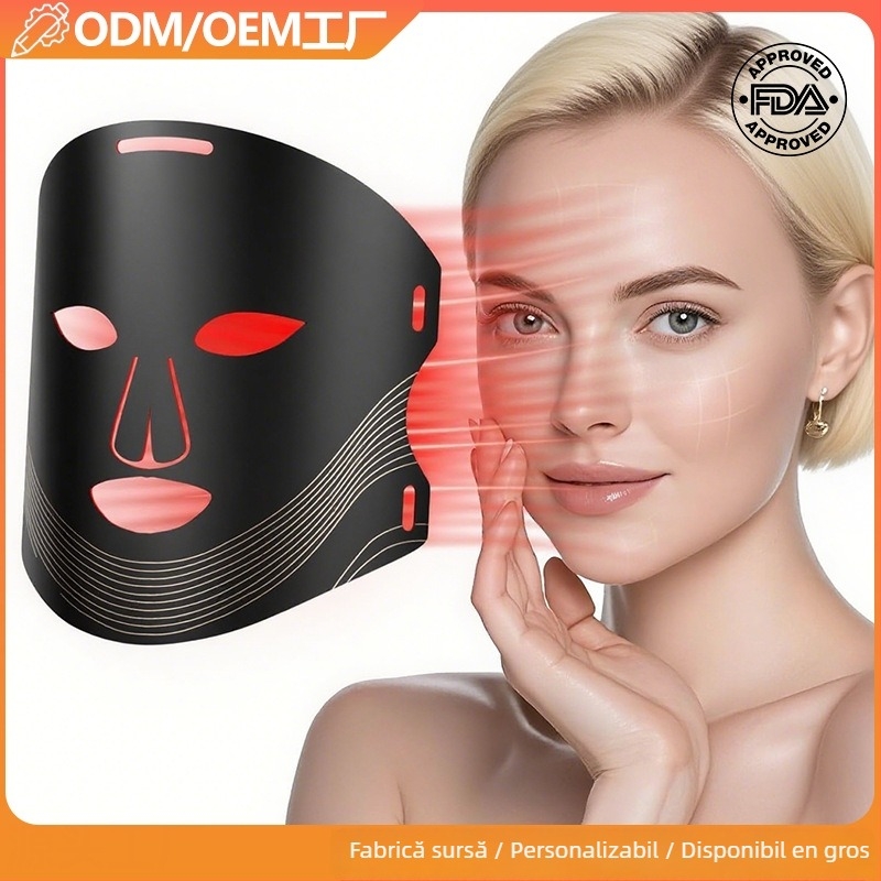 Instrument de mască facială LED pentru uz casnic, portabil, IPX7 rezistent la apă, fără baterie încorporată