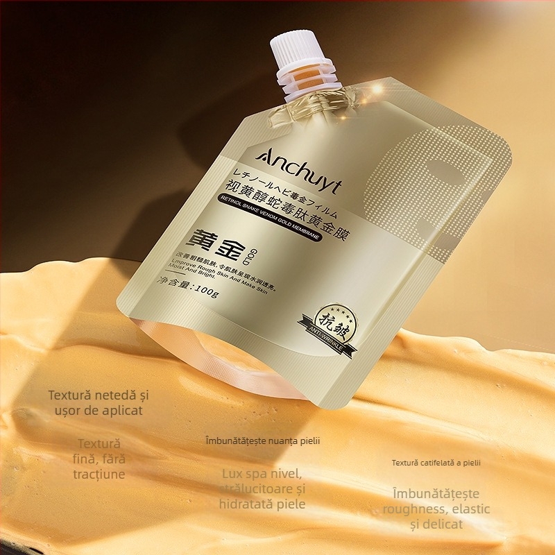 Mască peel-off cremă-gel cu retinol, peptide de venin de șarpe și film de aur – lifting, fermitate, anti-îmbătrânire, hidratantă (100 ml)
