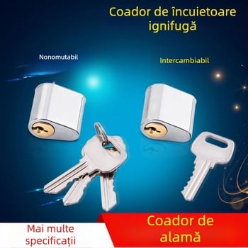 Cilindru de încuietor pentru ușă de incendiu, din cupru; model Fireproof lock cylinder; marcă Zhiwei; potrivit pentru uși de incendiu; greutate 60 g