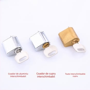 Cilindru de încuietor pentru ușă de incendiu, din cupru; model Fireproof lock cylinder; marcă Zhiwei; potrivit pentru uși de incendiu; greutate 60 g