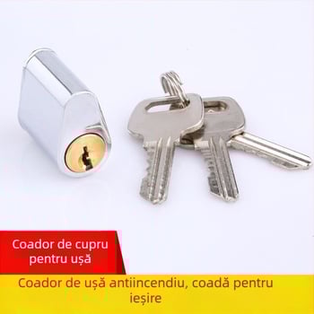 Cilindru de încuietor pentru ușă de incendiu, din cupru; model Fireproof lock cylinder; marcă Zhiwei; potrivit pentru uși de incendiu; greutate 60 g