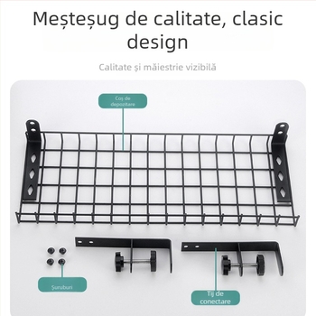 Organizator de cabluri sub birou, oțel, stil simplu și modern, stocare pe birou (Material: oțel; Stil: simplu și modern; Lansare: Vara 2013; Spațiu de depozitare: birou; Brand: Three cats)