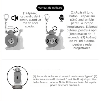 Breloc din plastic cu buton vocal și păpușă înregistratoare – stil desen animat, jucărie relaxantă