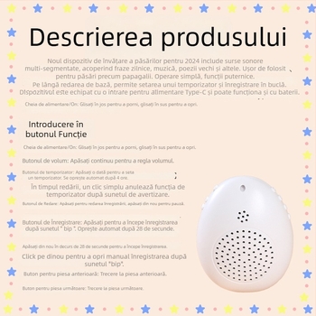 Dispozitiv de antrenament pentru păsări – trainer de vorbit pentru papagal, corp din plastic, brand Happy Parrot, pentru păsări