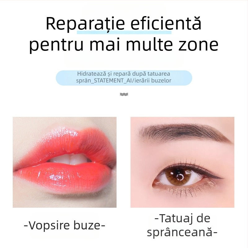 Gel de reparare semi-permanent pentru sprâncene, linia ochilor și buze; cremă de curățare