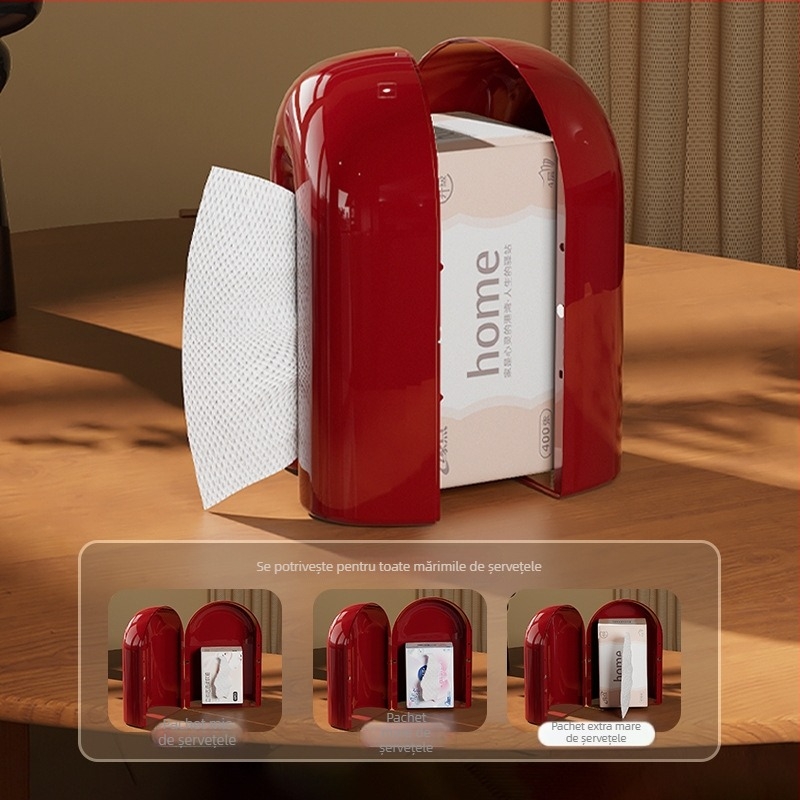 Cutie de șervețele Travertine – PET+magnet, design modern minimalist, suport multifuncțional pentru șervețele pentru living, mașină și baie (compatibil cu șervețele detașabile)