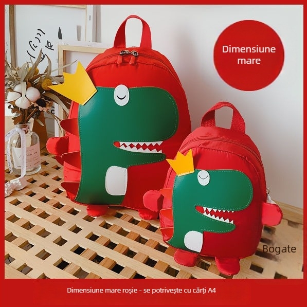Rucsac pentru copii cu dinozaur – respirabil, rezistent la uzură, unisex, pentru școală, căptușeală poliester