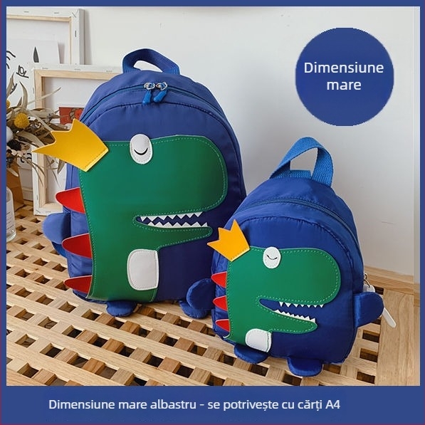 Rucsac pentru copii cu dinozaur – respirabil, rezistent la uzură, unisex, pentru școală, căptușeală poliester