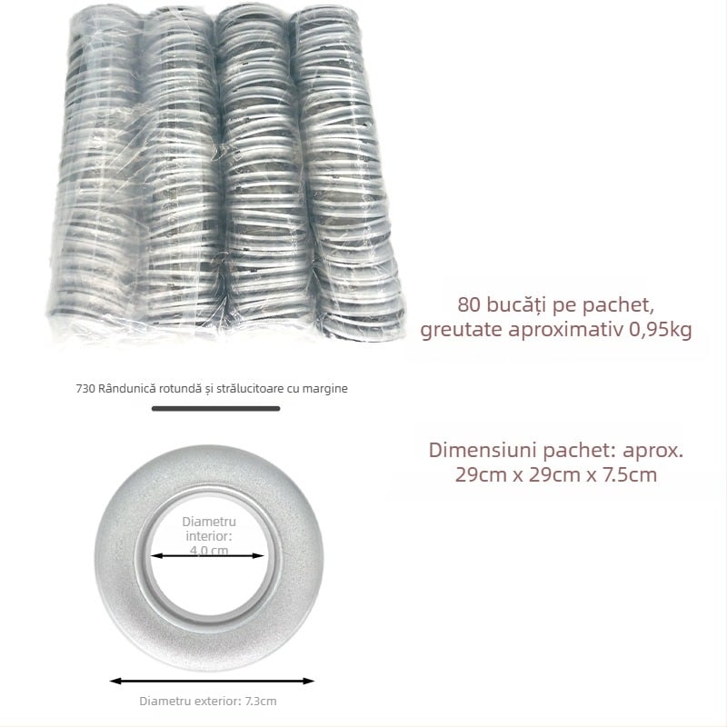 Inel perdea PP – întărit, inel perforat, cataramă pentru perdea, Material: PP, Stil: minimalist modern, Fără personalizare