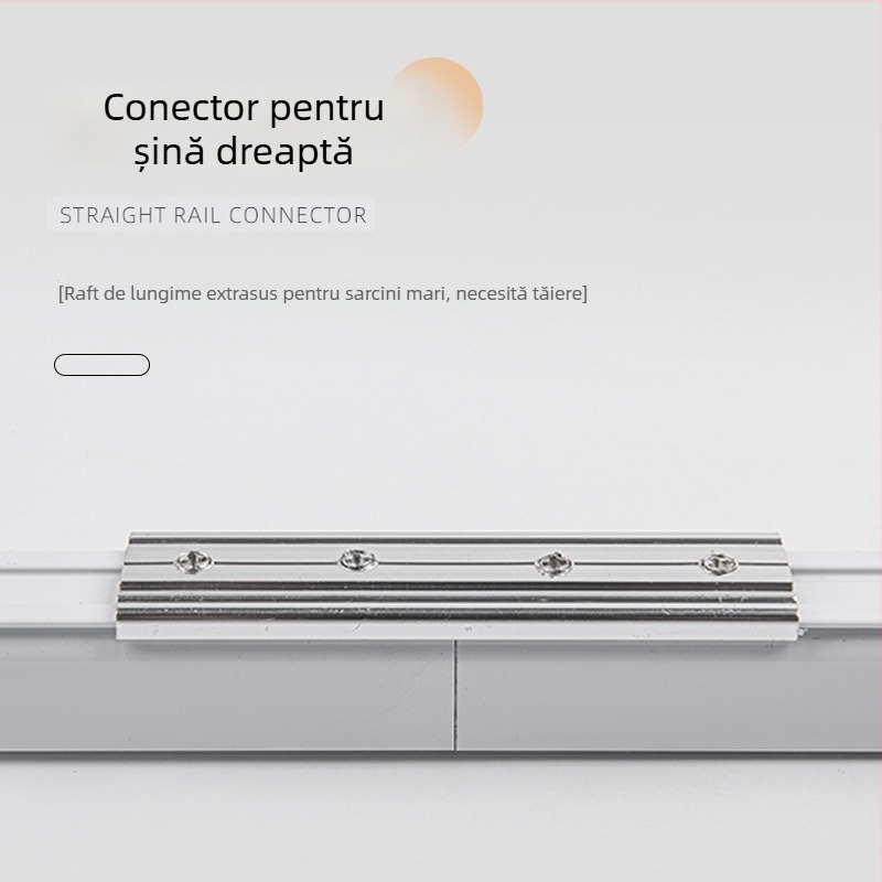 Șină de draperii robustă, silențioasă, cu dublă șină, montaj superior și lateral, șină dreaptă