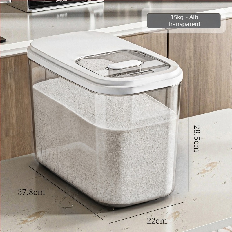 Cutie de depozitare a orezului, rezistentă la umezeală, din plastic, stil modern minimalist