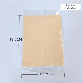 Piele de practică pentru tatuaje, suprafață din silicon moale, grosime de 3 mm, suprafață goală pentru practică sprâncene, pentru începători