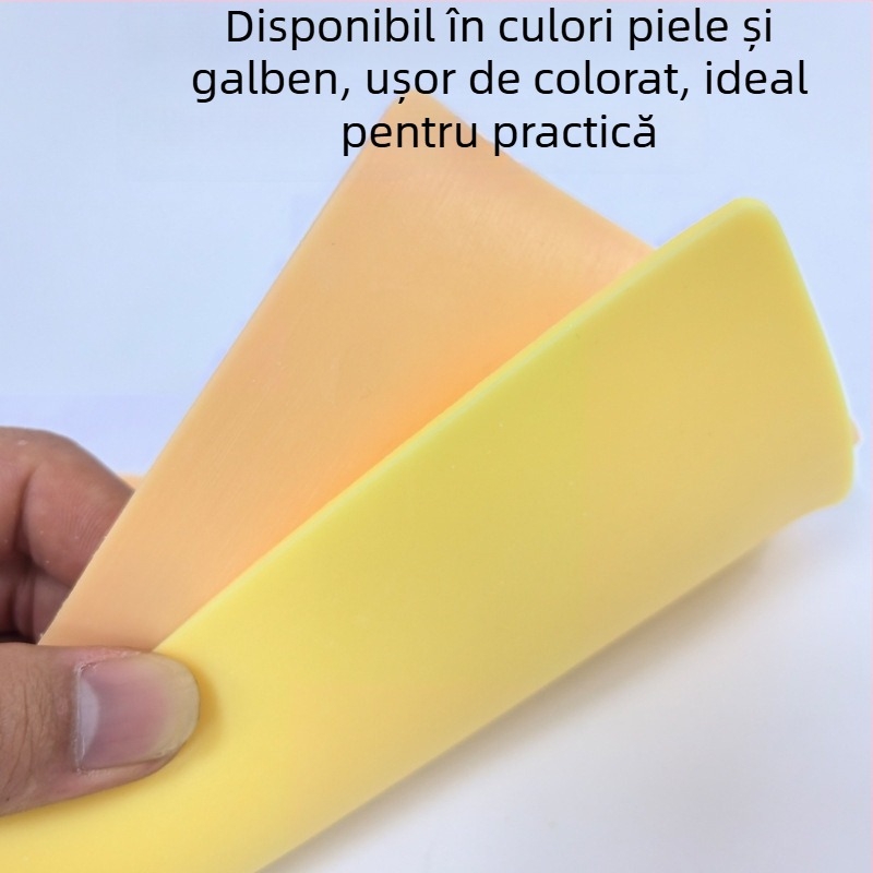 Piele de practică pentru tatuaje, suprafață din silicon moale, grosime de 3 mm, suprafață goală pentru practică sprâncene, pentru începători