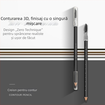 Stilou pentru tatuaj cosmetic cu două capete, manual, pentru sprânene și linie de ochi, brand Famisoo, poziționare semi-permanentă