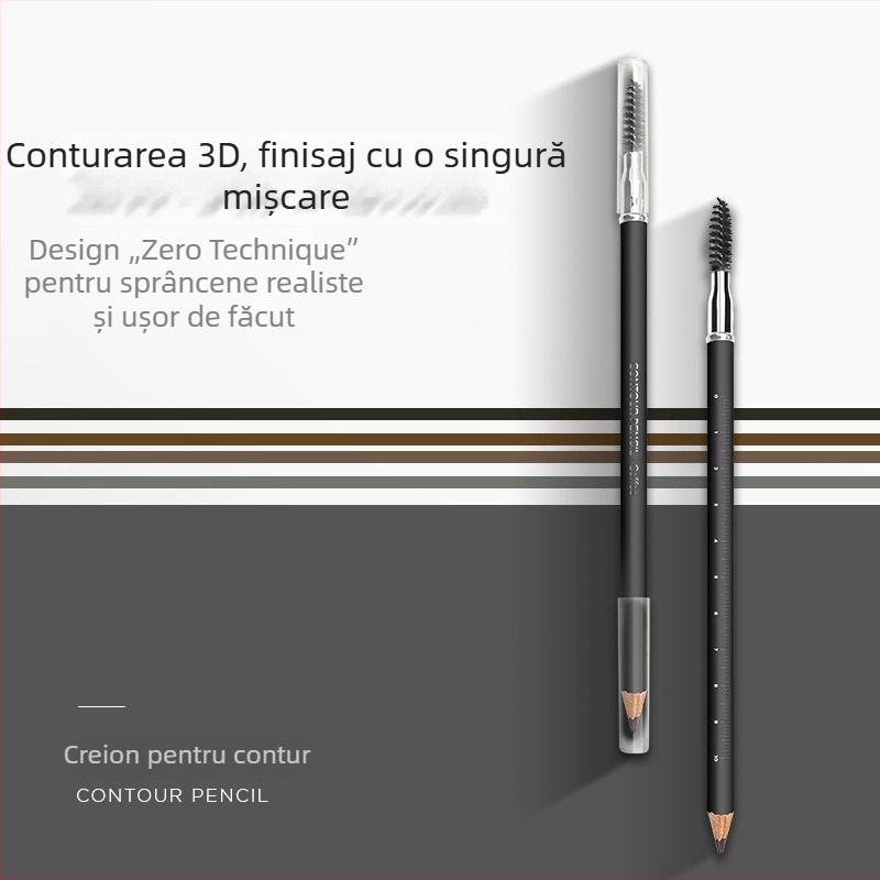 Stilou pentru tatuaj cosmetic cu două capete, manual, pentru sprânene și linie de ochi, brand Famisoo, poziționare semi-permanentă