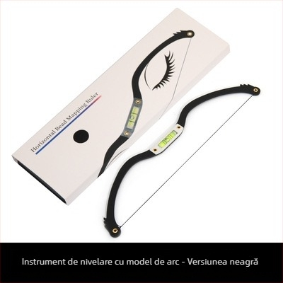 Instrument de design pentru sprânjene cu nivel și riglă de simetrie pentru micropigmentare semipermanentă - Brand: marcă internă; Utilizare universală; Fără mărci private.