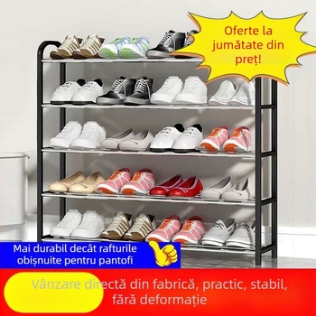 Etajeră metalică pentru pantofi, cu mai multe rafturi, stil simplu și modern, potrivită la intrare sau pentru cămin, cu design detașabil