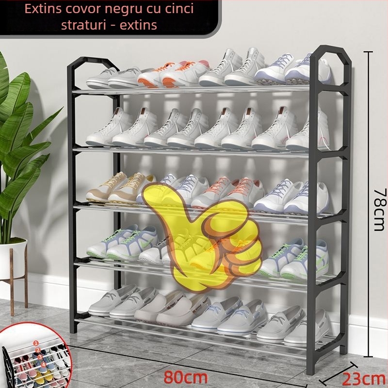 Etajeră metalică pentru pantofi, cu mai multe rafturi, stil simplu și modern, potrivită la intrare sau pentru cămin, cu design detașabil