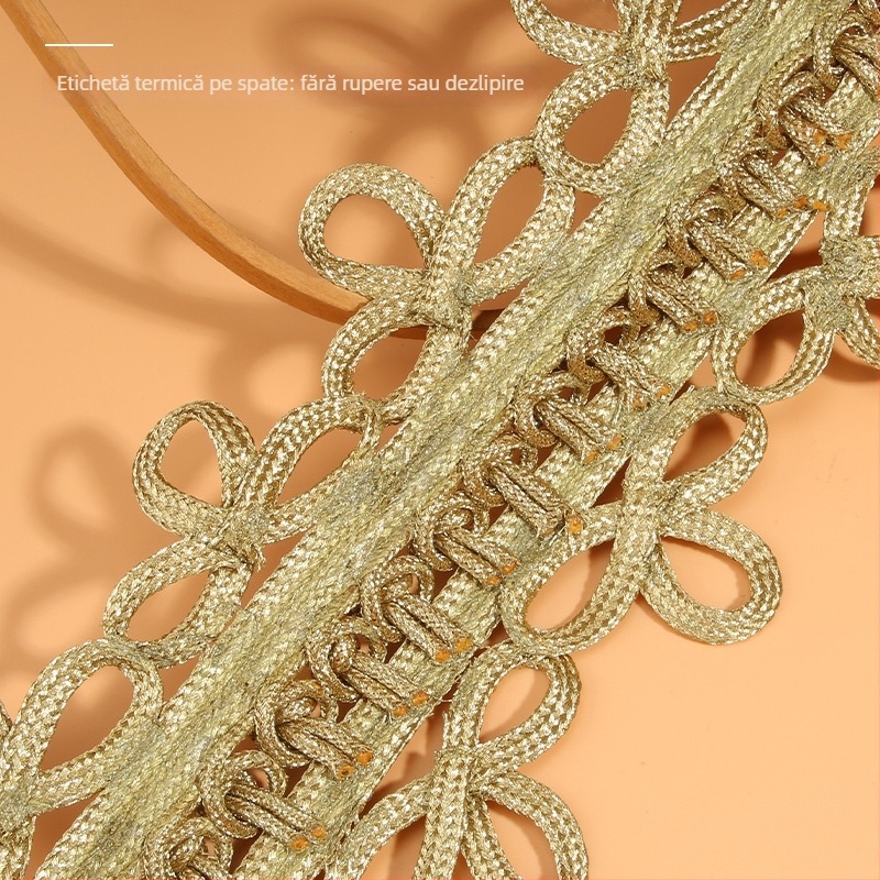 Bandă dantelată lucrată manual, cu sârmă de aur și argint, pentru lenjerie, haine pentru femei, lenjerie de pat, rochii de mireasă, haine pentru copii și accesorii