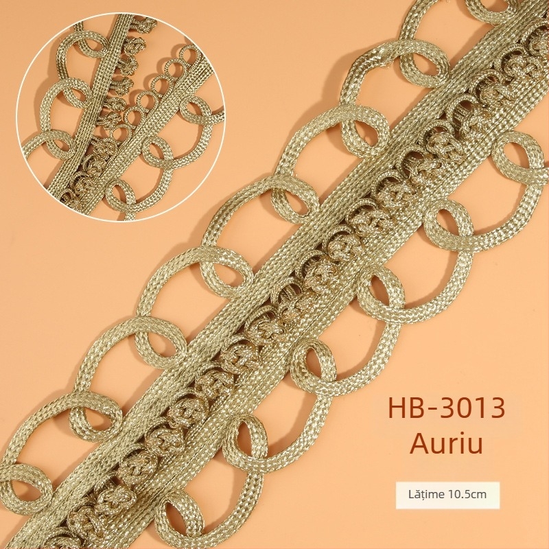 Bandă dantelată lucrată manual, cu sârmă de aur și argint, pentru lenjerie, haine pentru femei, lenjerie de pat, rochii de mireasă, haine pentru copii și accesorii