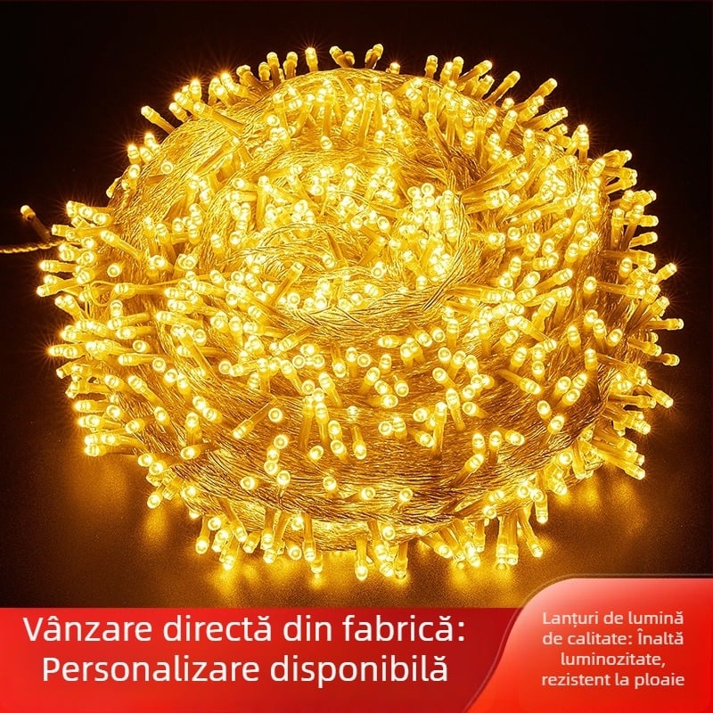 Lumini LED în șir pentru Crăciun, exterior, IP65, reglare intensitate, 220V