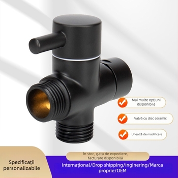 Convertor unghiular cu trei căi – cupru, cromat, conexiune rotativă, 0–100°C