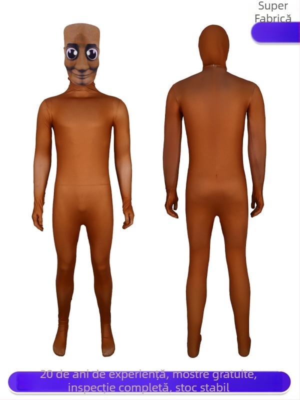 Kostum cosplay unisex pentru reprezentații pe scenă – personajul om de lemn cu bețișor, țesătură Milk Silk, 70–80% poliester și <30% spandex, pentru jocuri/anime roluri, lansare vară 2025