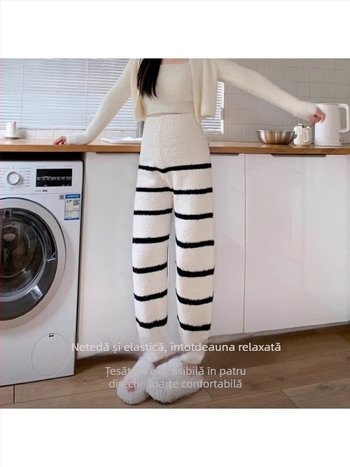 Pantaloni de maternitate pentru toamnă–iarna, confortabili, nu strâng burta, potriviți pentru purtare în exterior, pentru siluete mici, stil casual japonez/koreean leisure, peste 95% poliester