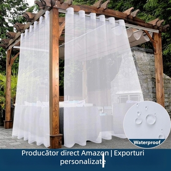 Ecran exterior de fereastră din poliester, umbrire semi-întunecare 40–70%, pentru balcon și spații comerciale, stil modern minimalist