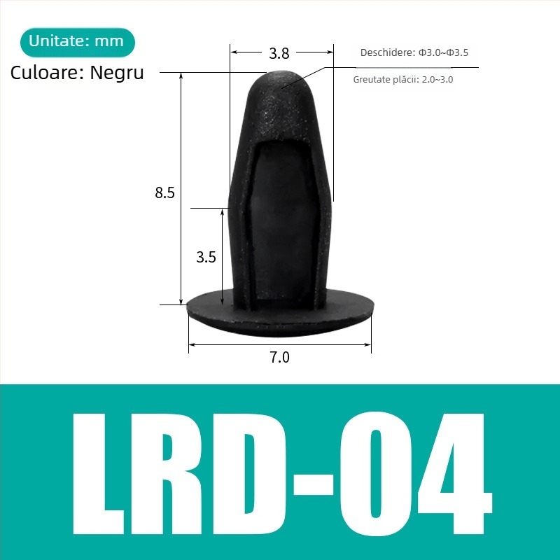 Nit din nailon pentru fixare pe plăci PCB și plăci de mașină – LRD-04, Material: nailon, Tip nit