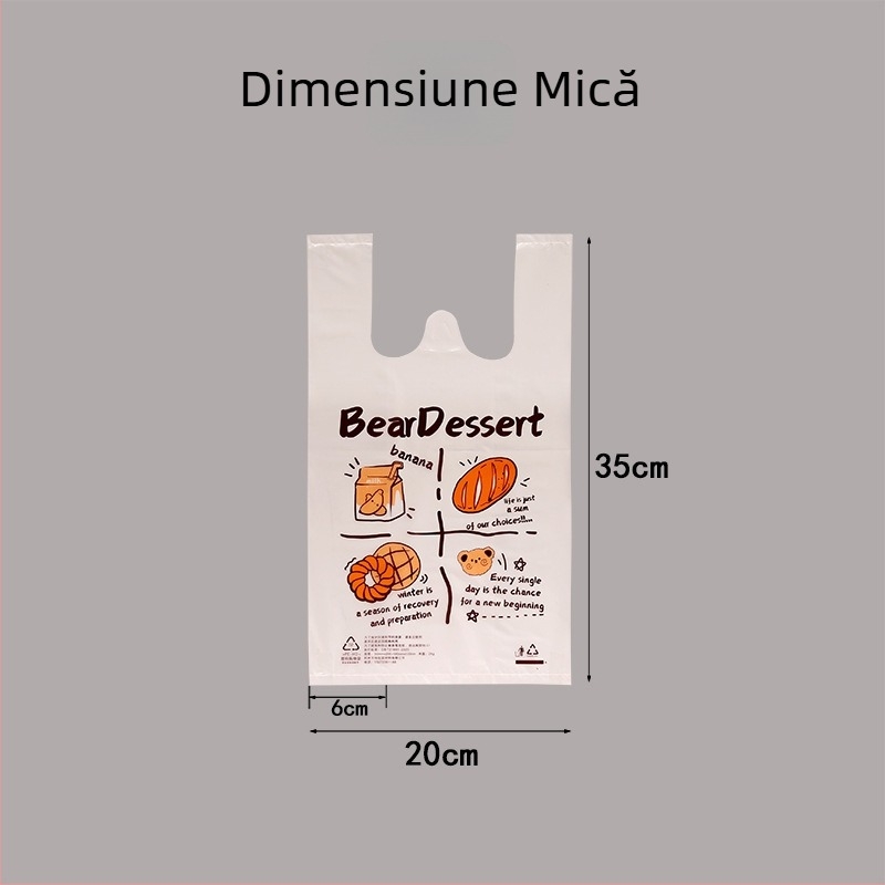 Pungă de plastic pentru ambalare, dublu strat, alimentar, extra groasă, 6 mil, stil tote pentru coacere