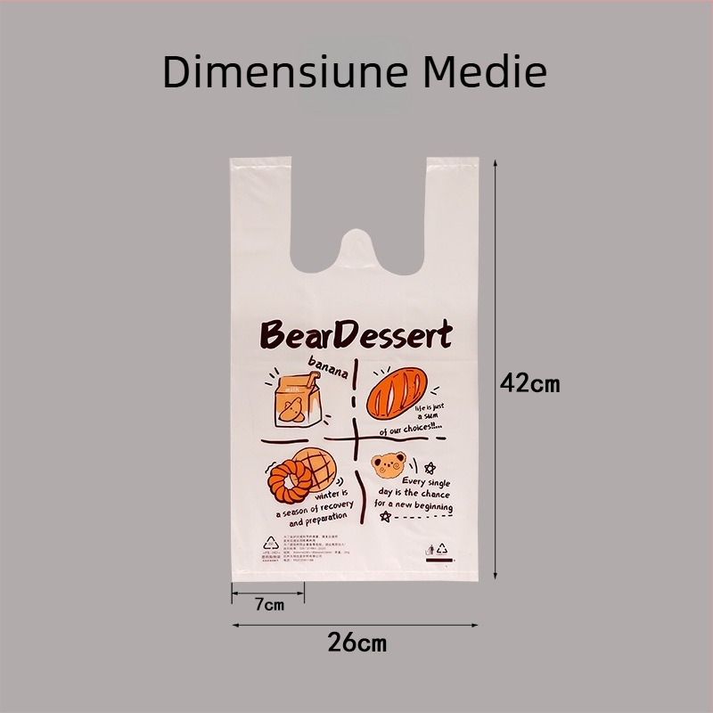 Pungă de plastic pentru ambalare, dublu strat, alimentar, extra groasă, 6 mil, stil tote pentru coacere