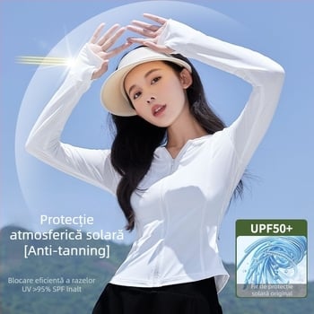 Geacă ușoară cu glugă UPF50+ protecție solară – respirabilă, uscare rapidă, UV, rezistentă la vânt, repelent pentru insecte