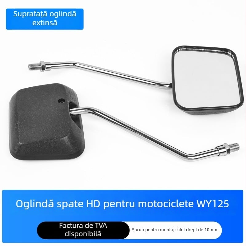 Oglindă retrovizoare pentru motocicletă WY125, oglindă sferică din sticlă, 12V, carcasă din plastic