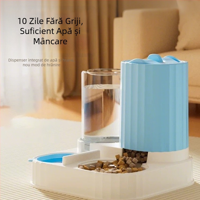 Hrănitoare automată pentru pisici și dispenser de apă – plastic