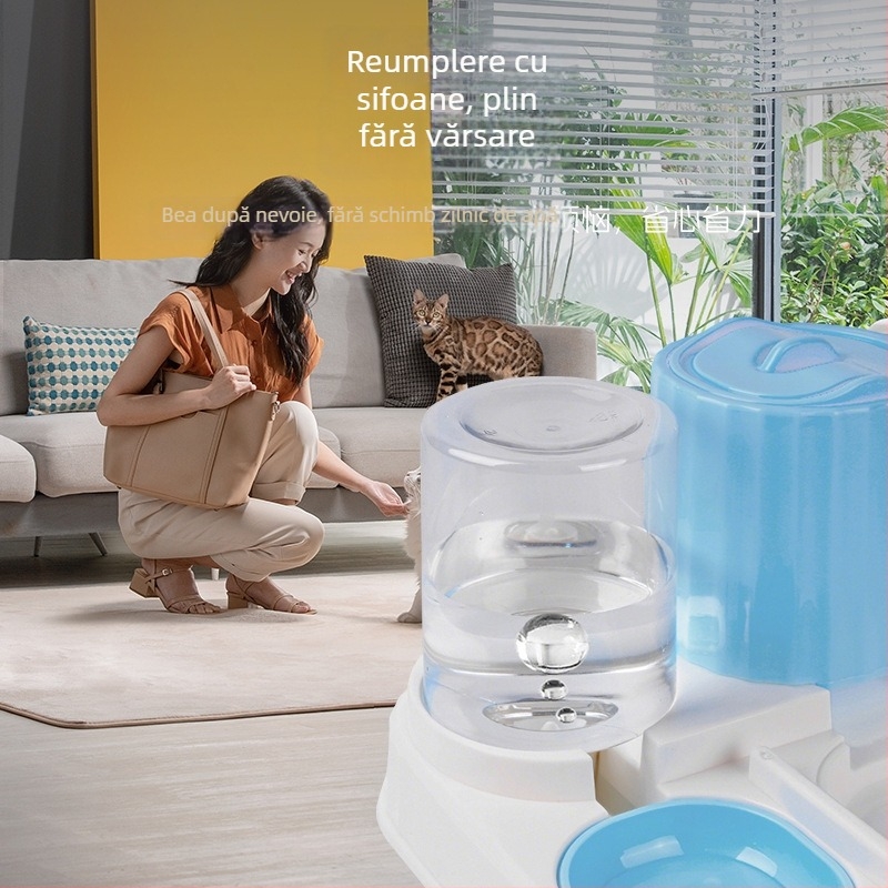 Hrănitoare automată pentru pisici și dispenser de apă – plastic