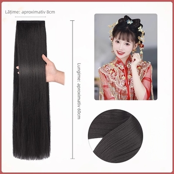 Perucă pentru machiaj, lucrată manual, fibre rezistente la căldură, drept, necolorabilă, fără vopsire sau permanent