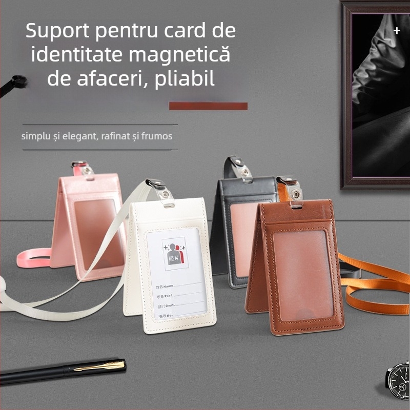 Holder de carduri Yue Lu din PU – Stil modern minimalist, Căptușeală PU