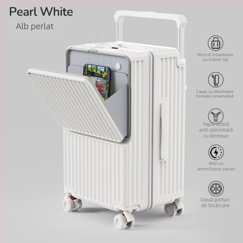 Bagaj de călătorie cu separare uscat-umed, deschidere frontală, port USB, impermeabil, capacitate mare