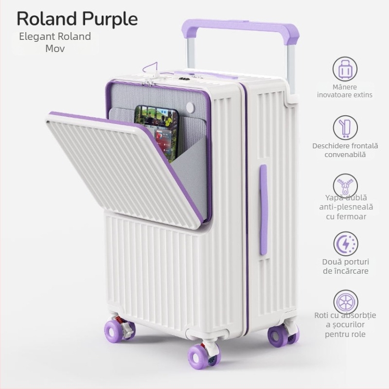 Bagaj de călătorie cu separare uscat-umed, deschidere frontală, port USB, impermeabil, capacitate mare