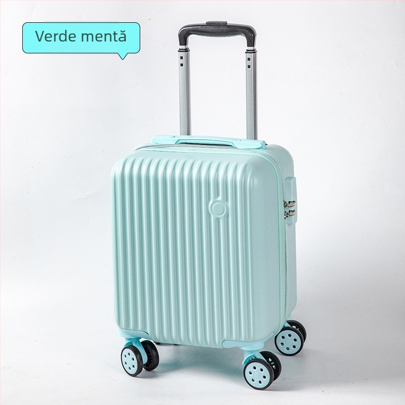 Omanfi bagaj cabină de 14 inch, ABS+PC, 2,3 kg, roți universale, deschidere cu fermoar, lacăt cu combinație standard