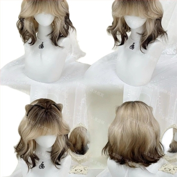 Perucă – păr scurt buclat, stil natural, model W031, fibră rezistentă la temperatură înaltă