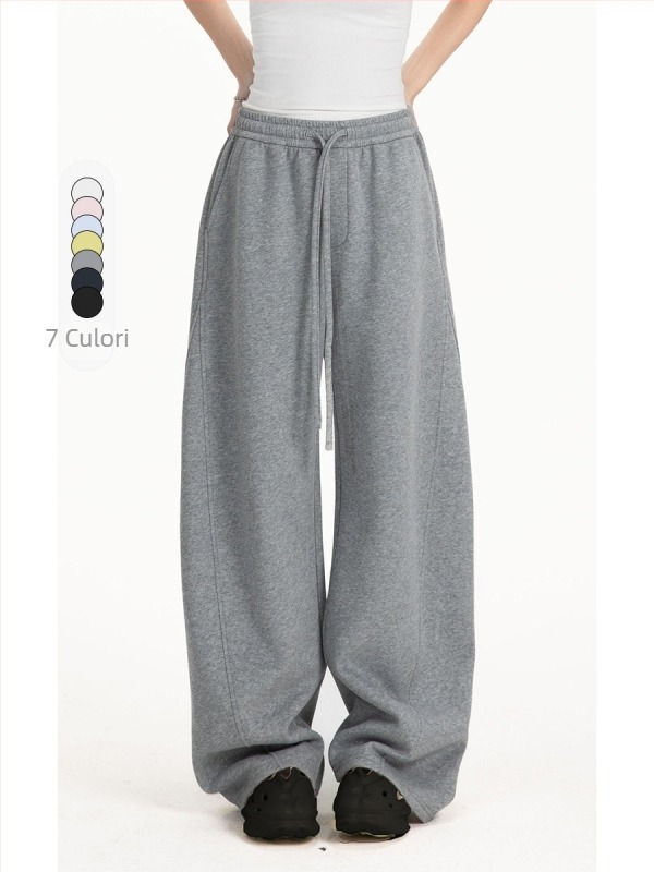 CATTEE Pantaloni casual unisex în stil Preppy, croială dreaptă, croială relaxată, talie medie, fermoar, țesătură bumbac-poliester, pentru primăvară-toamnă